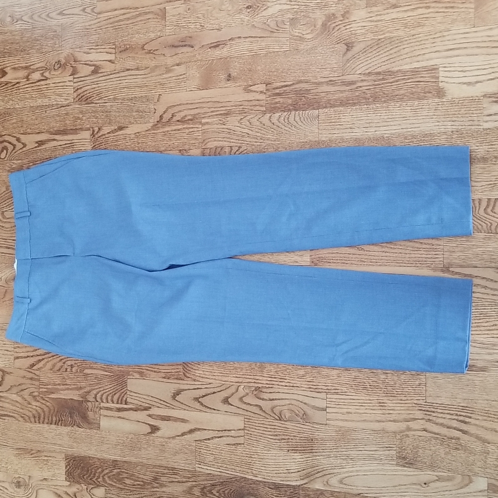 (2) Blue Tapered Slim Straight Leg Trousers Classic Workwear Office Business